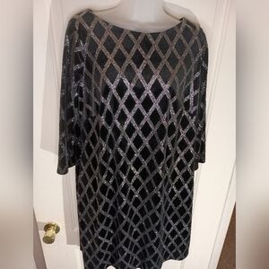 Chic Black and Silver Midnight JH EVENINGS Sparkle Dress (#1,191)